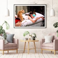 Wall Art - Hepburn and Cat - Canvas Prints-Poster Prints