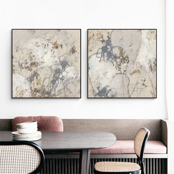 Wall Art - Impasto Gesture (2 sets)- Canvas Prints-Poster Prints - Image 3