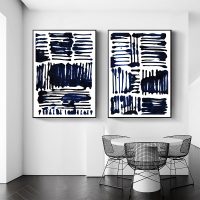 Wall art - Indigo Stripes (2 sets)- Canvas Prints- Poster Prints - Image 2