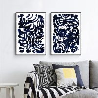 Wall art - Indigo Swirls (2 sets)- Canvas Prints- Poster Prints - Image 2