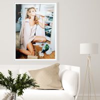 Wall Art - Kate Moss Drinks Milk - Canvas Prints-Poster Prints