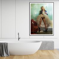 Wall Art - Kate Moss Near Sofa - Canvas Prints-Poster Prints - Image 2