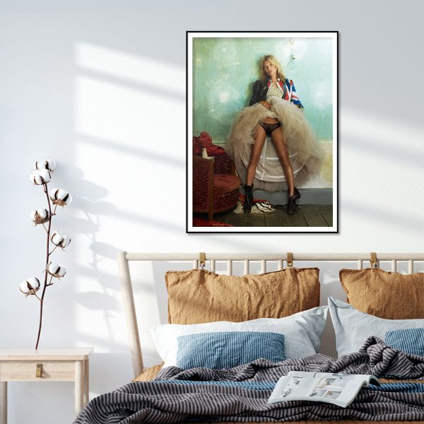 Wall Art - Kate Moss Near Sofa - Canvas Prints-Poster Prints