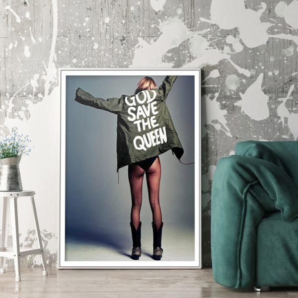 Wall Art - Kate Moss in Jacket - Canvas Prints-Poster Prints