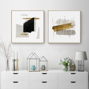 Wall Art - Abstract Gold Square Size (2 sets)- Canvas Prints-Poster Prints