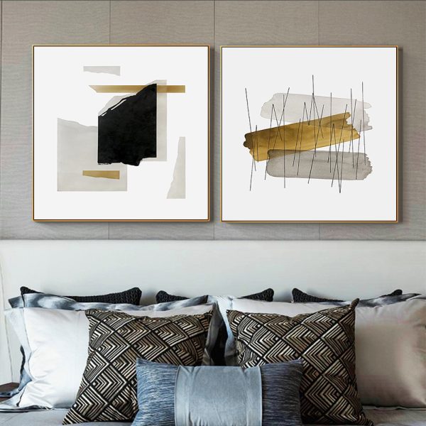 Wall Art - Abstract Gold Square Size (2 sets)- Canvas Prints-Poster Prints - Image 3