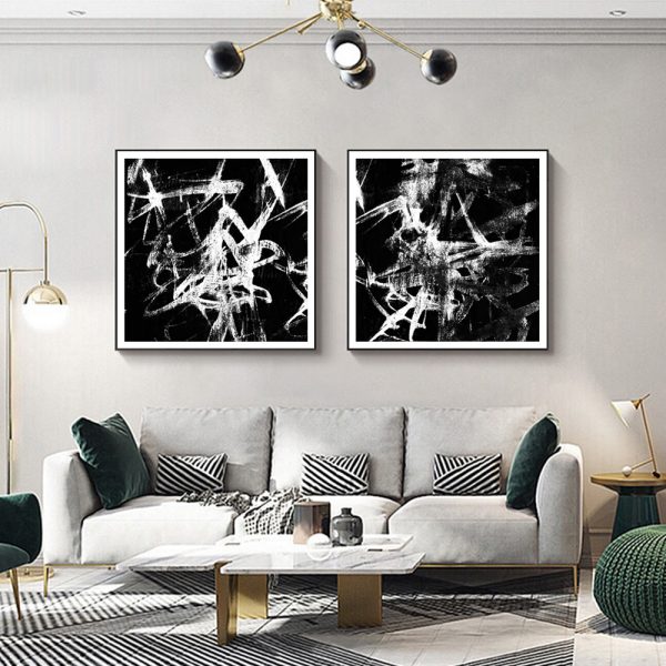 Wall Art - Monotype Scribble (2 sets)- Canvas Prints-Poster Prints