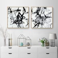 Wall Art - Monotype Scribble II (2 sets)- Canvas Prints-Poster Prints