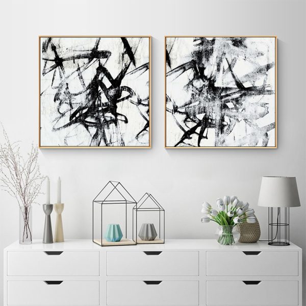 Wall Art - Monotype Scribble II (2 sets)- Canvas Prints-Poster Prints