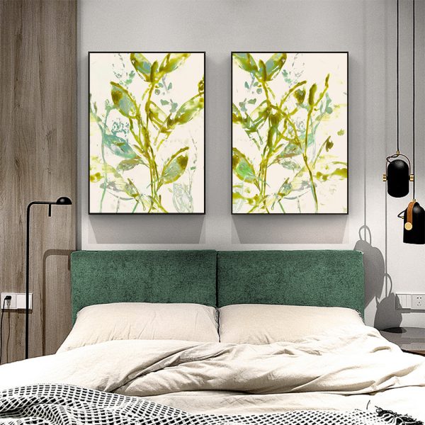 Wall art - Watercolor Leaves (2 sets)- Canvas Prints- Poster Prints - Image 2