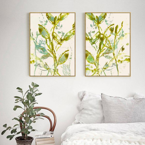 Wall art - Watercolor Leaves (2 sets)- Canvas Prints- Poster Prints