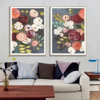 Wall art - Wistful Bouquet (2 sets)- Canvas Prints- Poster Prints