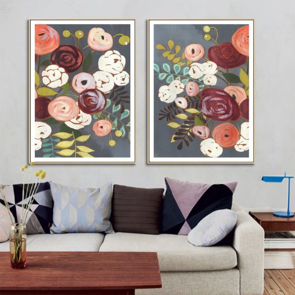 Wall art - Wistful Bouquet (2 sets)- Canvas Prints- Poster Prints