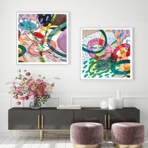 Wall Art - Colourful Loop (2 sets)- Canvas Prints-Poster Prints