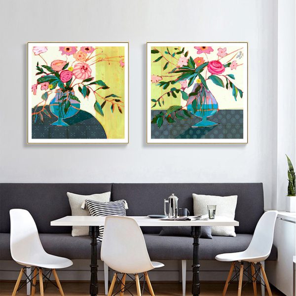 Wall Art - Fanciful Flowers (2 sets)- Canvas Prints-Poster Prints