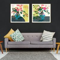 Wall Art - Fanciful Flowers (2 sets)- Canvas Prints-Poster Prints - Image 2