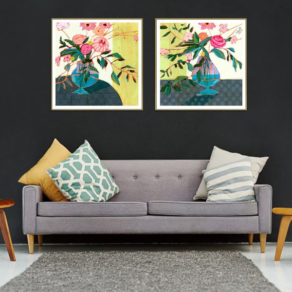 Wall Art - Fanciful Flowers (2 sets)- Canvas Prints-Poster Prints - Image 2