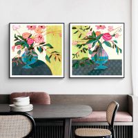 Wall Art - Fanciful Flowers (2 sets)- Canvas Prints-Poster Prints - Image 3