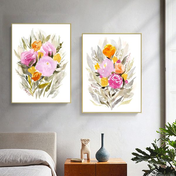 Wall art - Pastel Sprig 2 sets - Canvas Prints- Poster Prints