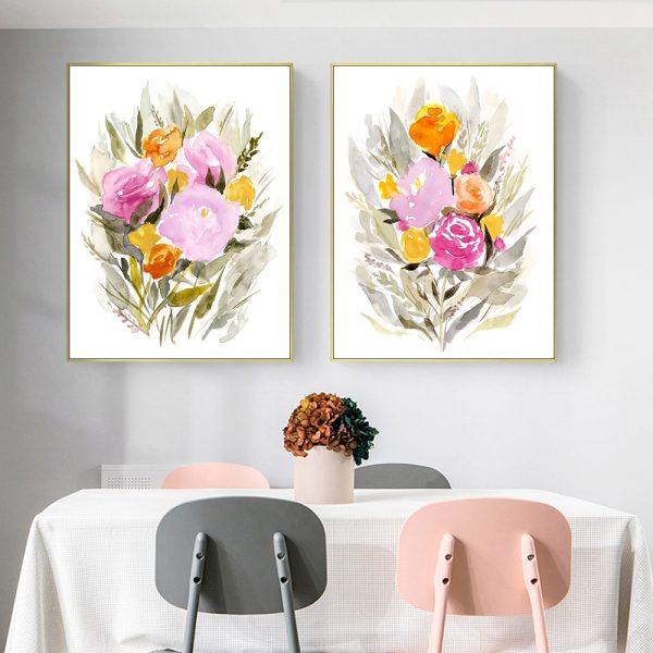 Wall art - Pastel Sprig 2 sets - Canvas Prints- Poster Prints - Image 2