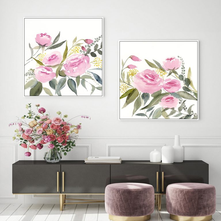 Wall Art – Watercolor Rosebud (2 sets)- Canvas Prints-Poster Prints ...