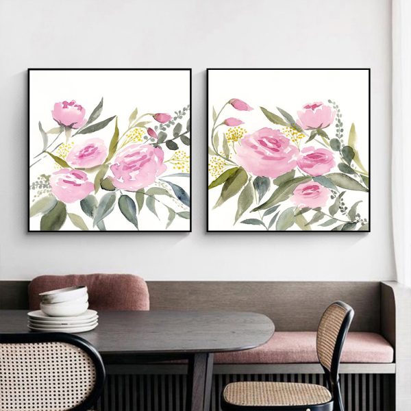Wall Art - Watercolor Rosebud (2 sets)- Canvas Prints-Poster Prints - Image 3