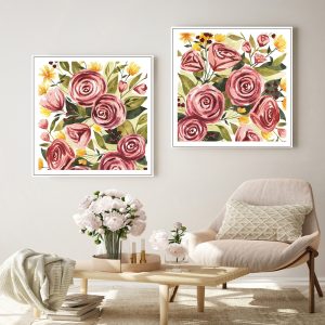 Wall Art - Rouge Bouquet (2 sets)- Canvas Prints-Poster Prints