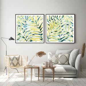 Wall Art - Sunlit Palms (2 sets)- Canvas Prints-Poster Prints