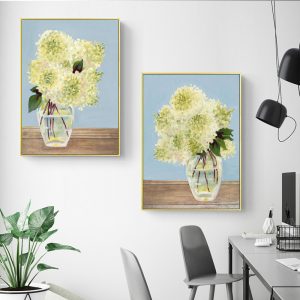 Wall art - White Hydrangeas (2 sets)- Canvas Prints- Poster Prints