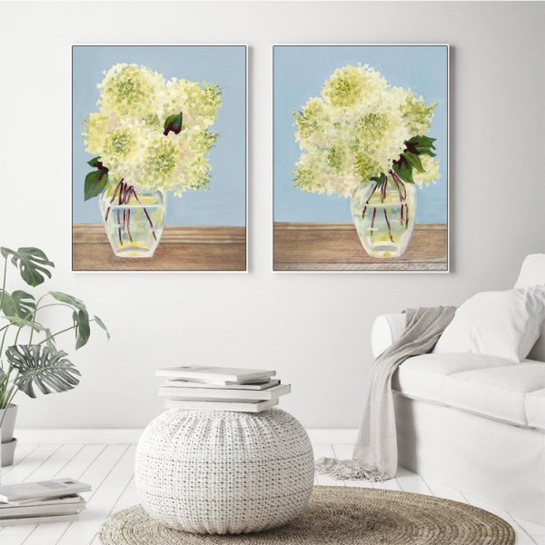 Wall art - White Hydrangeas (2 sets)- Canvas Prints- Poster Prints - Image 3