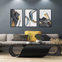 Wall Art - Abstract Gold (3 sets) - Canvas Prints-Poster Prints