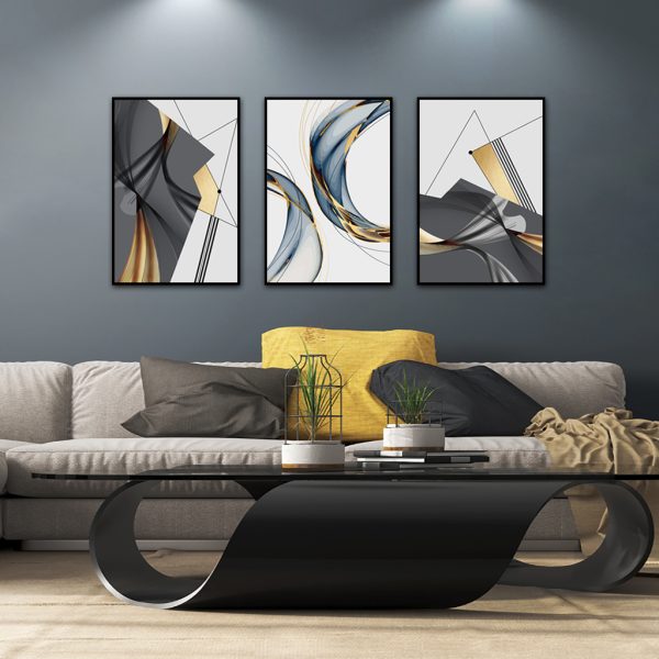 Wall Art - Abstract Gold (3 sets) - Canvas Prints-Poster Prints