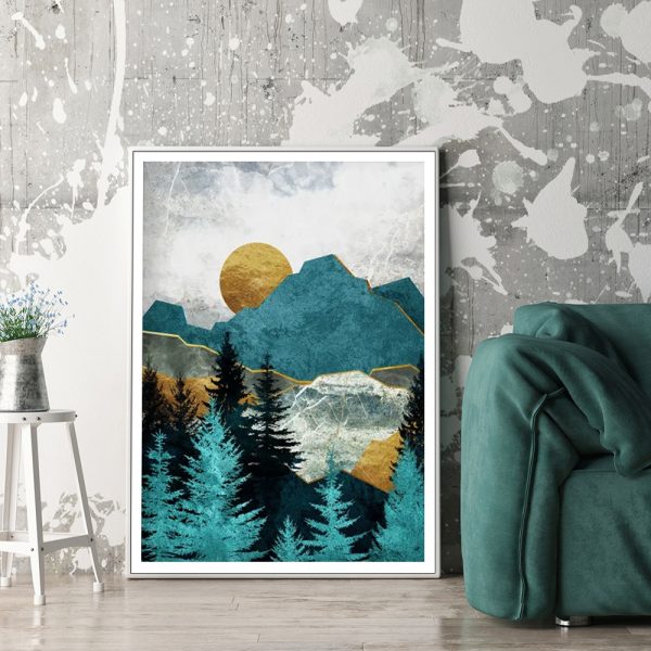 Wall Art - Blue Mountain Forest - Canvas Prints-Poster Prints - Image 2