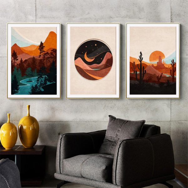 Wall Art - Boho Landscape (3 sets) - Canvas Prints-Poster Prints - Image 2