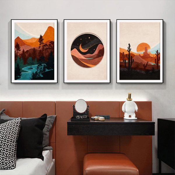 Wall Art - Boho Landscape (3 sets) - Canvas Prints-Poster Prints - Image 3