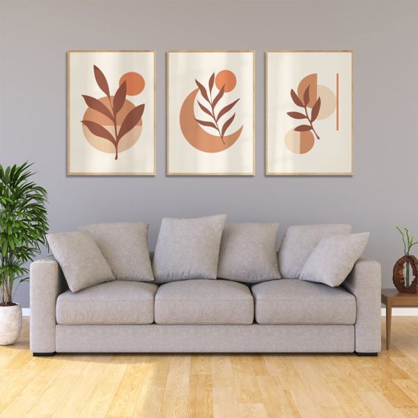 Wall Art - Boho Leaves (3 sets) - Canvas Prints-Poster Prints - Image 2