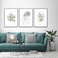 Wall Art - Botanical Line Girl (3 Sets) - Poster Prints -Canvas Prints - Image 3