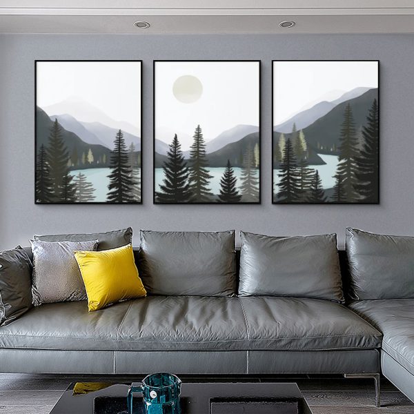 Wall Art - Gray Mountain (3 Sets) - Poster Prints -Canvas Prints