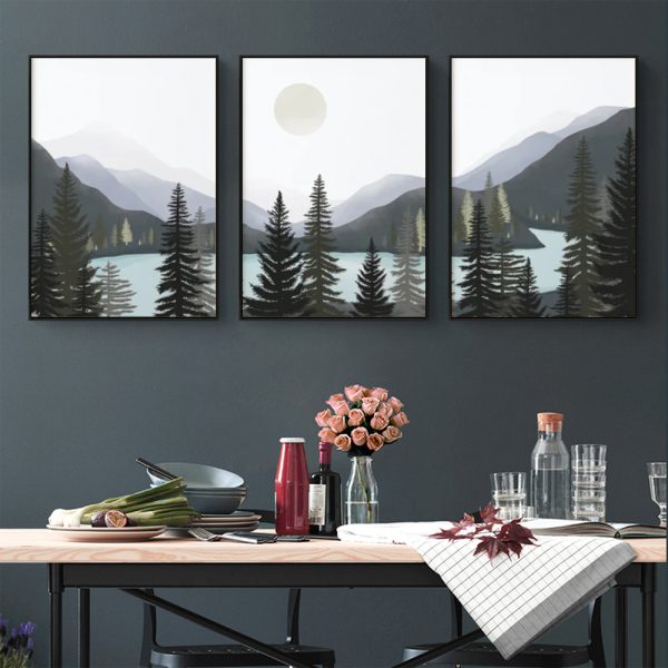 Wall Art - Gray Mountain (3 Sets) - Poster Prints -Canvas Prints - Image 2