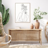 Wall Art - Line Art Girl - Canvas Prints-Poster Prints