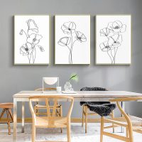 Wall Art - Line botanical flowers (3 Sets) - Poster Prints -Canvas Prints - Image 3