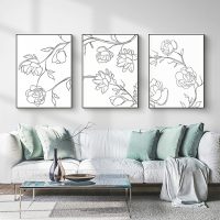 Wall Art - Line Flowers (3 Sets) - Poster Prints -Canvas Prints - Image 2