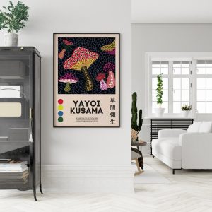 Wall Art - Yayoi Kusama Mushroom III - Canvas Prints-Poster Prints