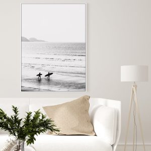 Wall Art - Black White Surf - Canvas Prints-Poster Prints