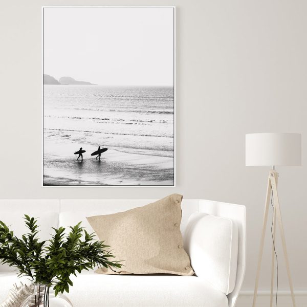 Wall Art - Black White Surf - Canvas Prints-Poster Prints
