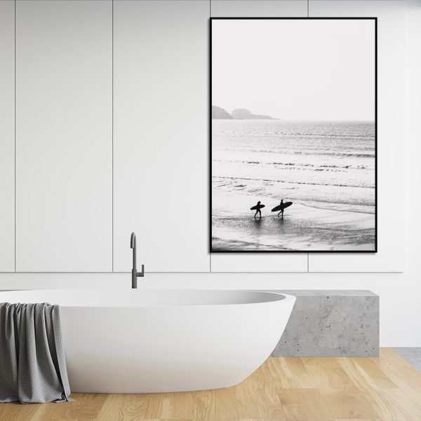 Wall Art - Black White Surf - Canvas Prints-Poster Prints - Image 3