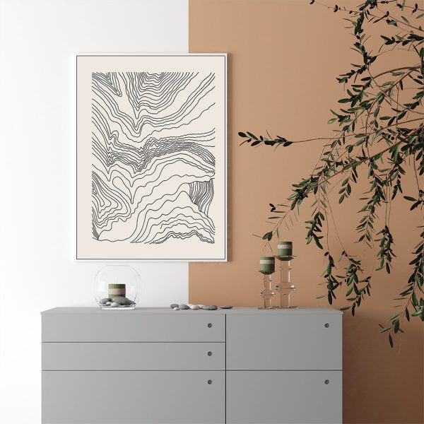 Wall Art - Line Art Mountain - Canvas Prints-Poster Prints