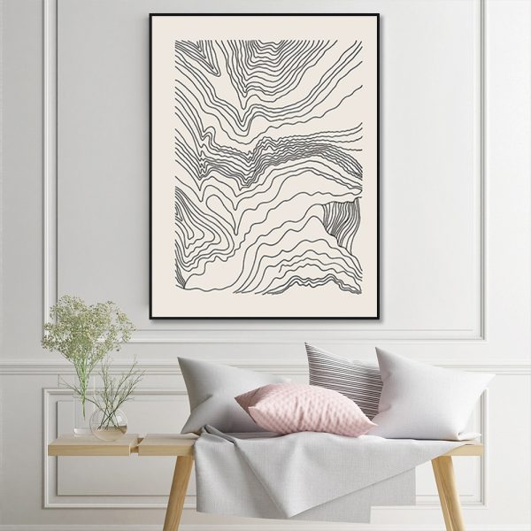 Wall Art - Line Art Mountain - Canvas Prints-Poster Prints - Image 3