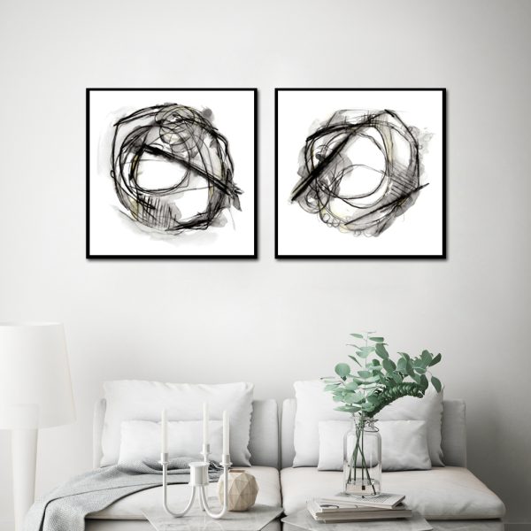Wall Art - Abstract Lines (2 sets)- Canvas Prints-Poster Prints - Image 2