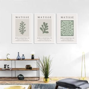 Wall Art - Matisse Green (3 sets) - Canvas Prints-Poster Prints